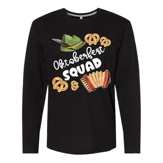 Inktastic Oktoberfest Squad Hat, Accordion, Pretzels Long Sleeve T-Shirt