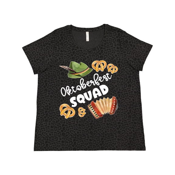 Inktastic Oktoberfest Squad Hat, Accordion, Pretzels Women's Plus Size T-Shirt