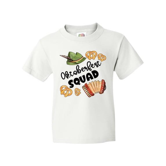 Inktastic Oktoberfest Squad Hat, Accordion, Pretzels Youth T-Shirt