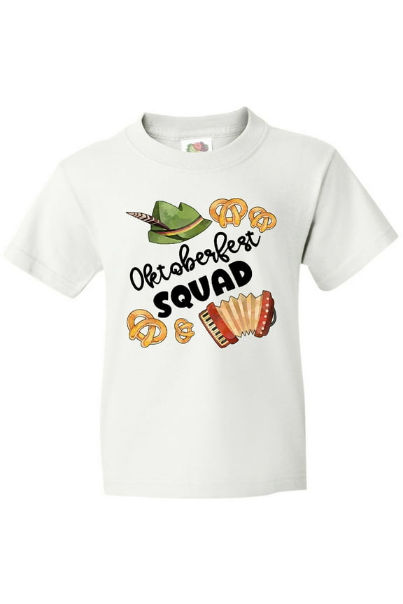 Oktoberfest Squad Hat, Accordion, Pretzels Youth T-Shirt