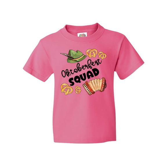 Inktastic Oktoberfest Squad Hat, Accordion, Pretzels Youth T-Shirt
