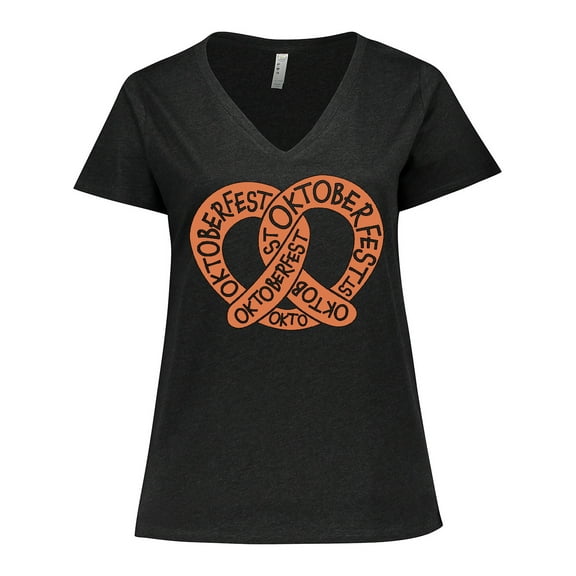 Inktastic Oktoberfest pretzel Women's Plus Size V-Neck T-Shirt