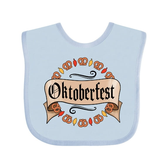 Inktastic Oktoberfest Pretzels and Leaves Boys or Girls Baby Bib