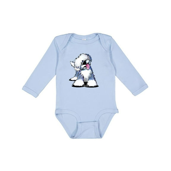 Inktastic Old English Sheepdog Boys or Girls Long Sleeve Baby Bodysuit