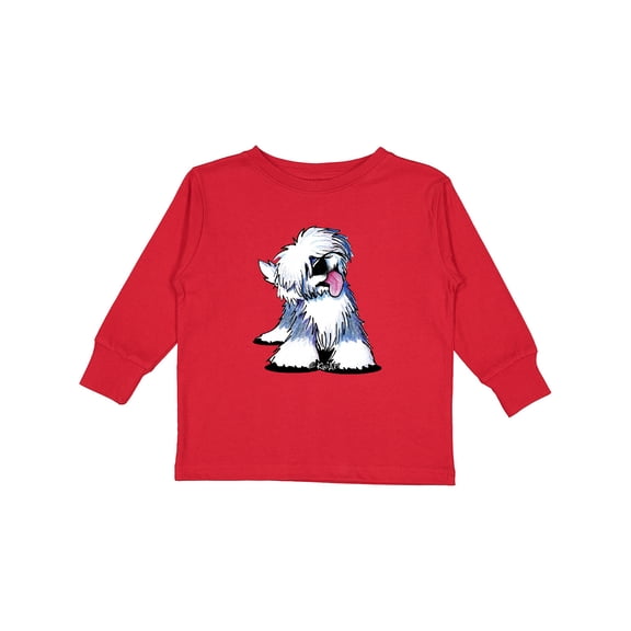 Inktastic Old English Sheepdog Boys or Girls Long Sleeve Toddler T-Shirt