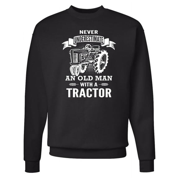 Inktastic Old Man Tractor Adult Sweatshirt