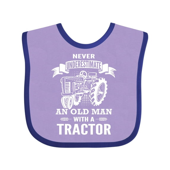 Inktastic Old Man Tractor Boys Baby Bib