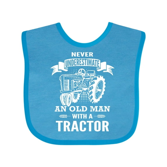 Inktastic Old Man Tractor Boys Baby Bib