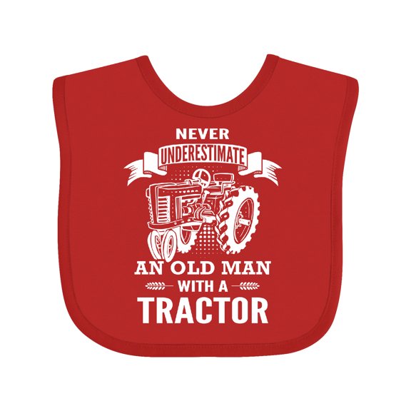 Inktastic Old Man Tractor Boys Baby Bib