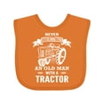 thumbnail image 1 of Inktastic Old Man Tractor Boys Baby Bib, 1 of 4