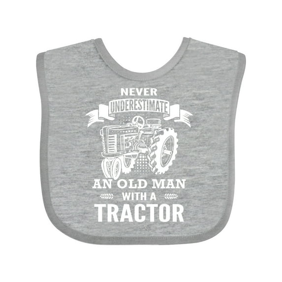 Inktastic Old Man Tractor Boys Baby Bib