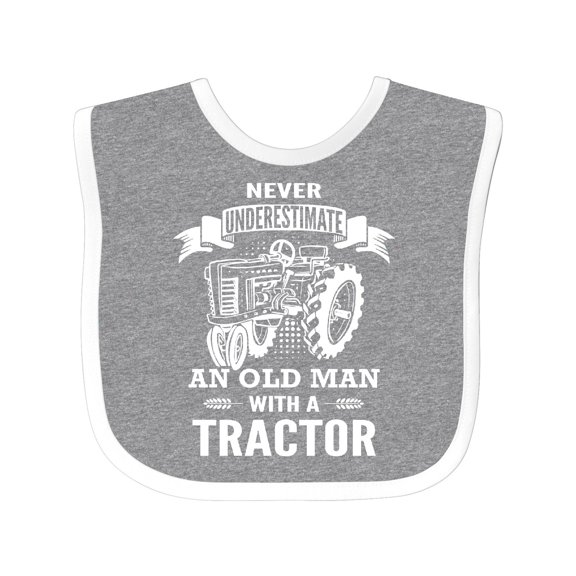 Inktastic Old Man Tractor Boys Baby Bib
