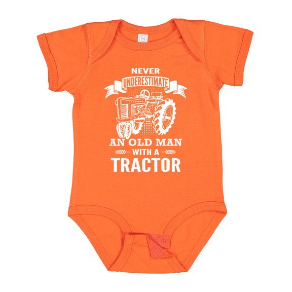Inktastic Old Man Tractor Boys Baby Bodysuit