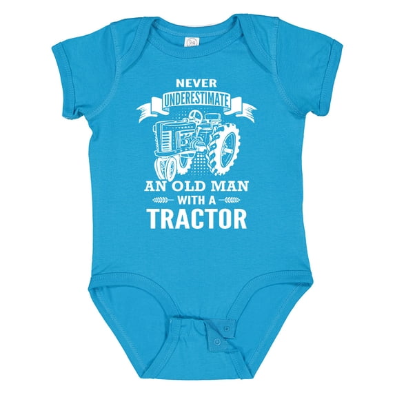 Inktastic Old Man Tractor Boys Baby Bodysuit