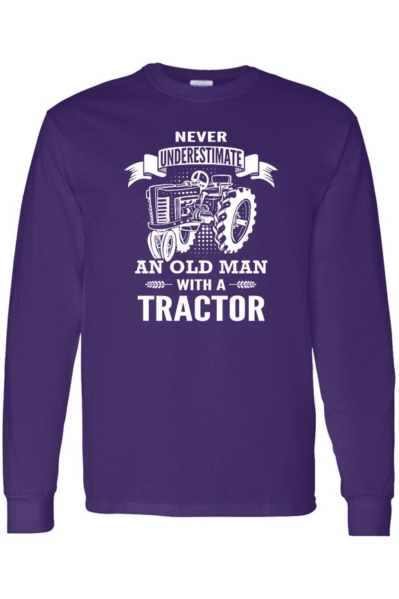 Old Man Tractor Long Sleeve T-Shirt