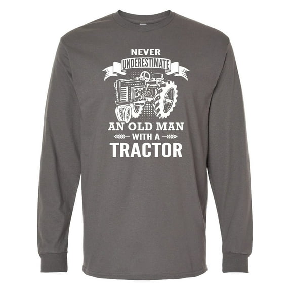 Inktastic Old Man Tractor Long Sleeve T-Shirt