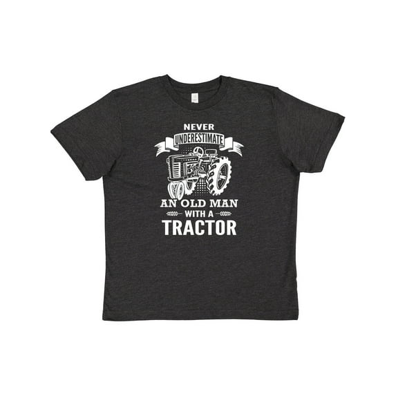 Inktastic Old Man Tractor Youth T-Shirt