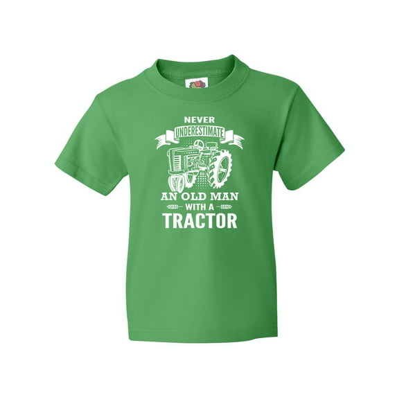 Inktastic Old Man Tractor Youth T-Shirt