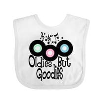 Inktastic Oldies but Goodies Records and Music Notes Boys or Girls Baby Bib