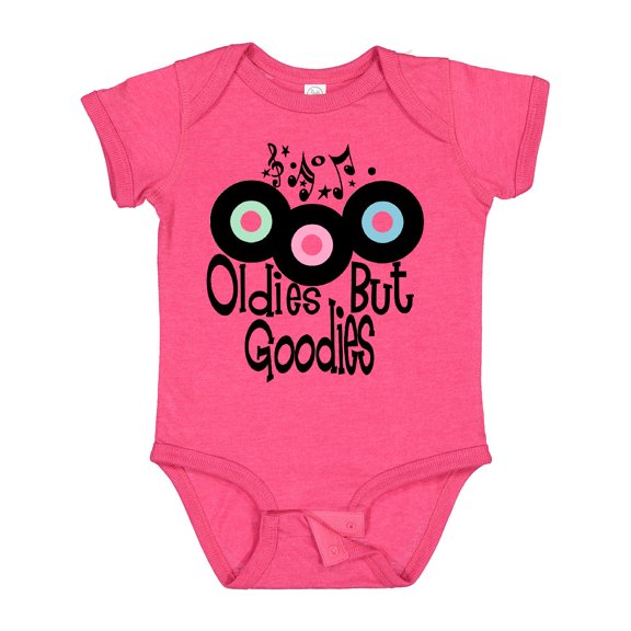 Inktastic Oldies but Goodies Records and Music Notes Boys or Girls Baby Bodysuit