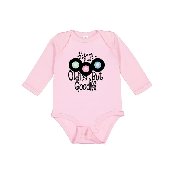 Inktastic Oldies but Goodies Records and Music Notes Boys or Girls Long Sleeve Baby Bodysuit