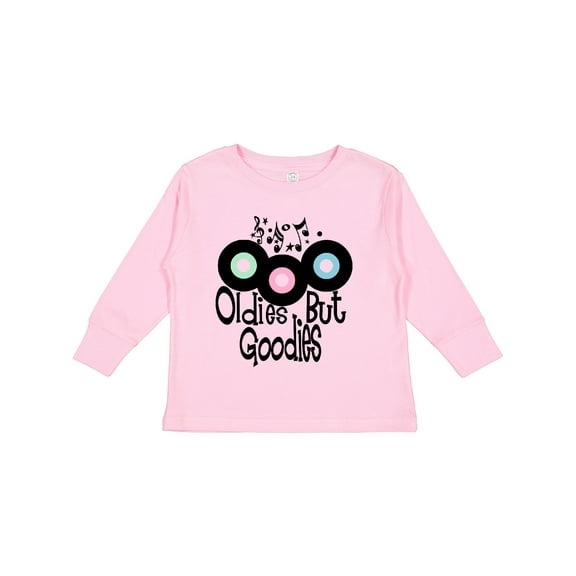 Inktastic Oldies but Goodies Records and Music Notes Boys or Girls Long Sleeve Toddler T-Shirt