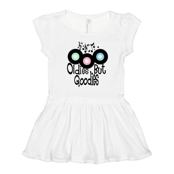 Inktastic Oldies but Goodies Records and Music Notes Girls Toddler Dress