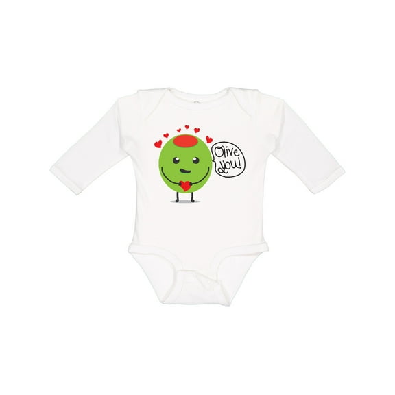 Inktastic Olive You Boys or Girls Long Sleeve Baby Bodysuit