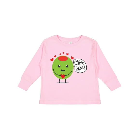 Inktastic Olive You Boys or Girls Long Sleeve Toddler T-Shirt