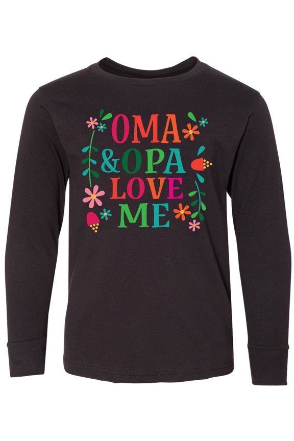 Oma And Opa Love Me Gift Long Sleeve Youth T-Shirt