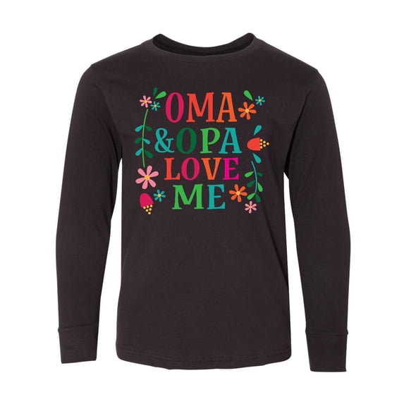 Inktastic Oma And Opa Love Me Gift Long Sleeve Youth T-Shirt