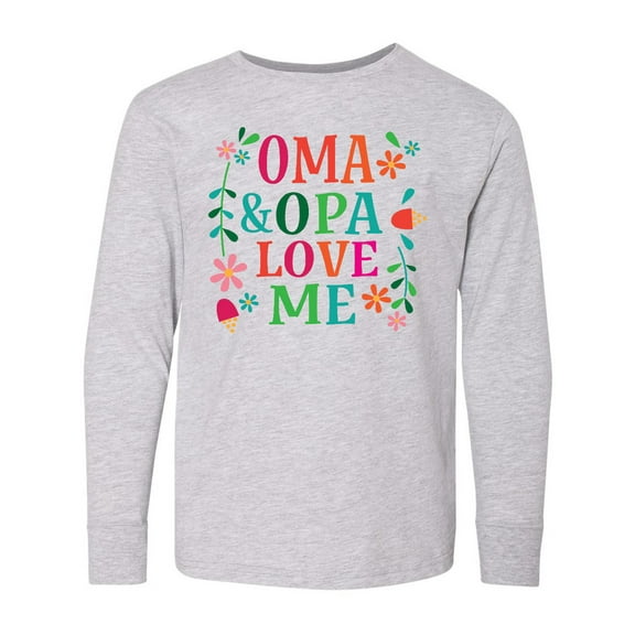 Inktastic Oma And Opa Love Me Gift Long Sleeve Youth T-Shirt