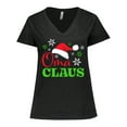 thumbnail image 1 of Inktastic Oma Claus with Christmas Santa Hat and Snowflakes Women's Plus Size V-Neck T-Shirt, 1 of 5