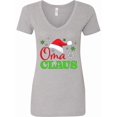 thumbnail image 1 of Inktastic Oma Claus with Christmas Santa Hat and Snowflakes Women's V-Neck T-Shirt, 1 of 5