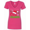 thumbnail image 1 of Inktastic Oma Claus with Christmas Santa Hat and Snowflakes Women's V-Neck T-Shirt, 1 of 5