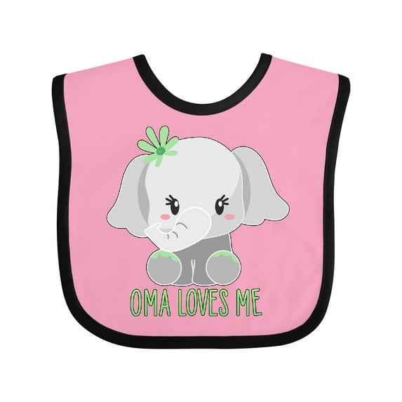Inktastic Oma Loves Me- Cute Elephant Boys or Girls Baby Bib