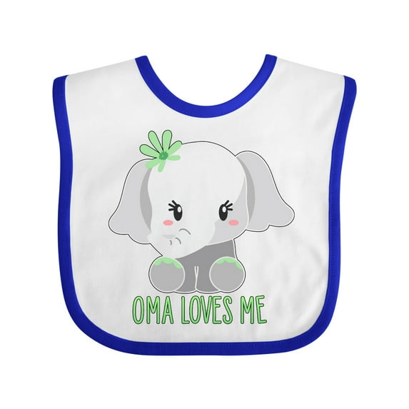 Inktastic Oma Loves Me- Cute Elephant Boys or Girls Baby Bib