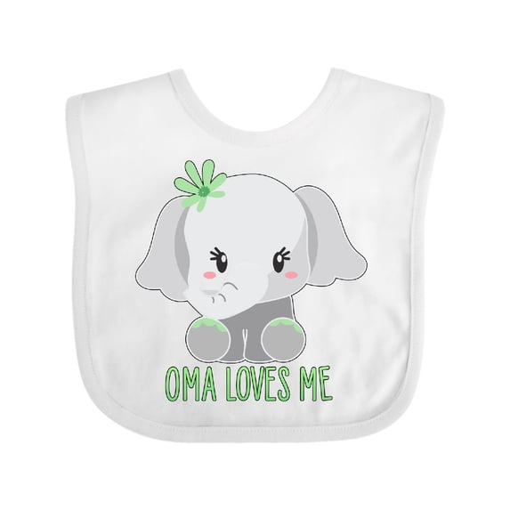 Inktastic Oma Loves Me- Cute Elephant Boys or Girls Baby Bib