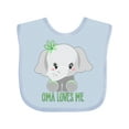 thumbnail image 1 of Inktastic Oma Loves Me- Cute Elephant Boys or Girls Baby Bib, 1 of 4