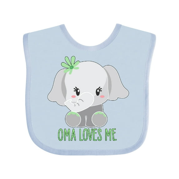 Inktastic Oma Loves Me- Cute Elephant Boys or Girls Baby Bib