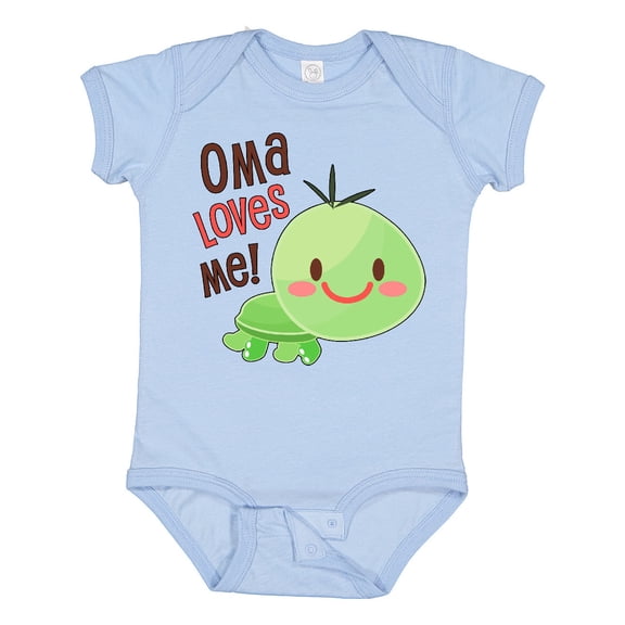 Inktastic Oma Loves Me Cute Turtle Boys or Girls Baby Bodysuit