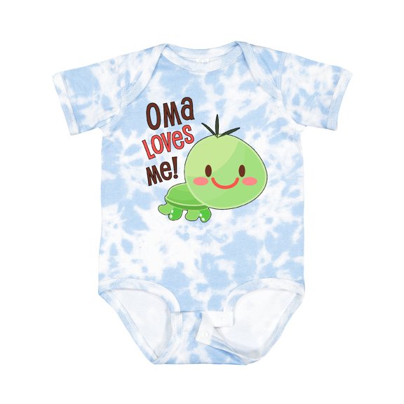 Inktastic Oma Loves Me Cute Turtle Boys or Girls Baby Bodysuit
