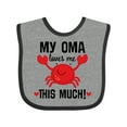 thumbnail image 1 of Inktastic Oma Loves Me Grandson Boys or Girls Baby Bib, 1 of 4