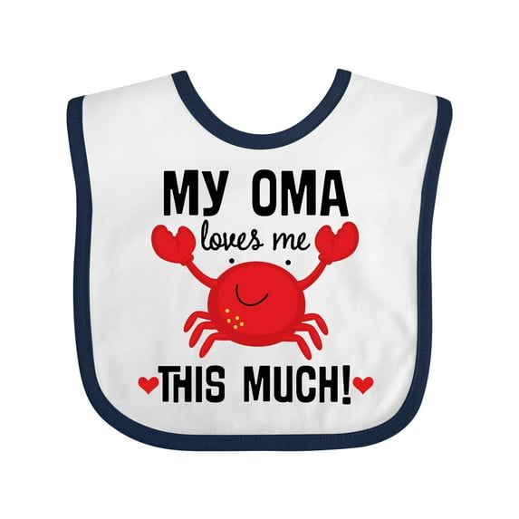 Inktastic Oma Loves Me Grandson Boys or Girls Baby Bib