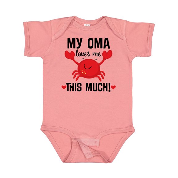 Inktastic Oma Loves Me Grandson Boys or Girls Baby Bodysuit