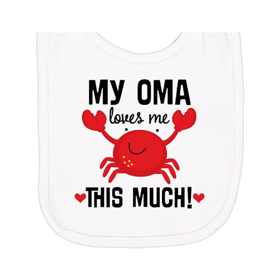 Inktastic Oma Loves Me Grandson Newborn Bib