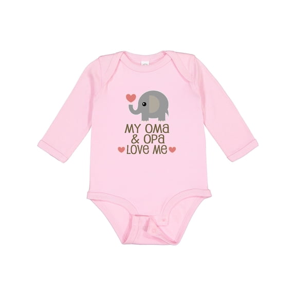 Inktastic Oma and Opa Love Me Boys or Girls Long Sleeve Baby Bodysuit
