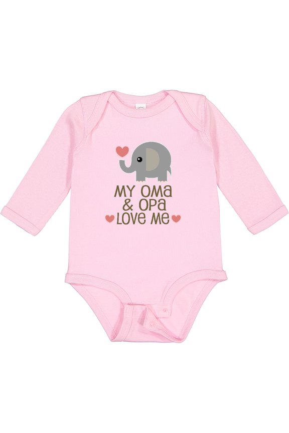 Oma and Opa Love Me Boys or Girls Long Sleeve Baby Bodysuit