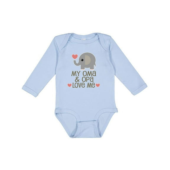 Inktastic Oma and Opa Love Me Boys or Girls Long Sleeve Baby Bodysuit