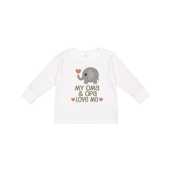 Inktastic Oma and Opa Love Me Gift Boys or Girls Long Sleeve Toddler T-Shirt
